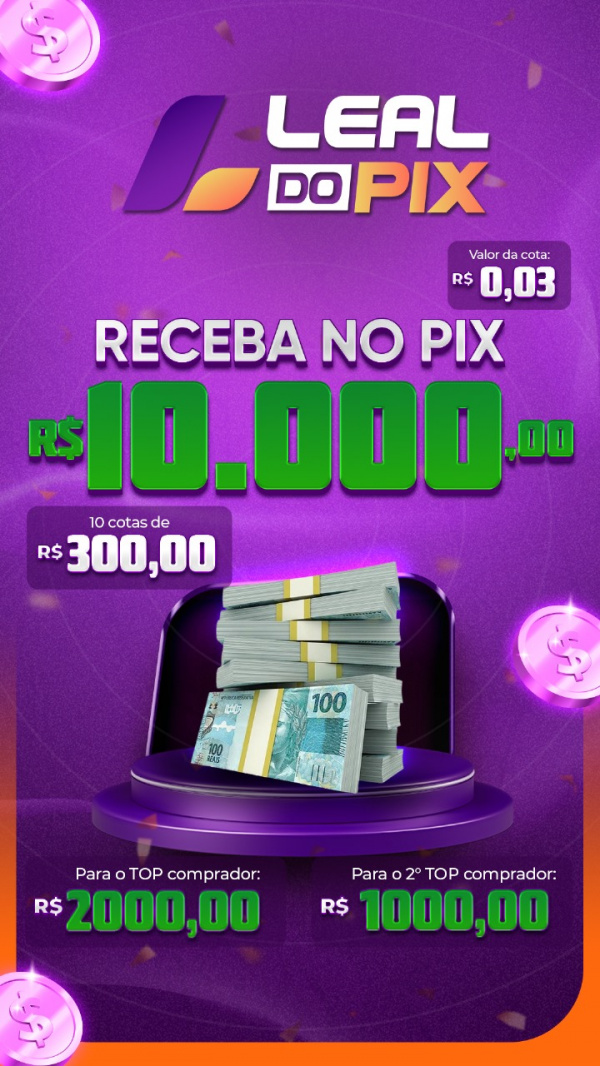 10.000,00 reais no pix 